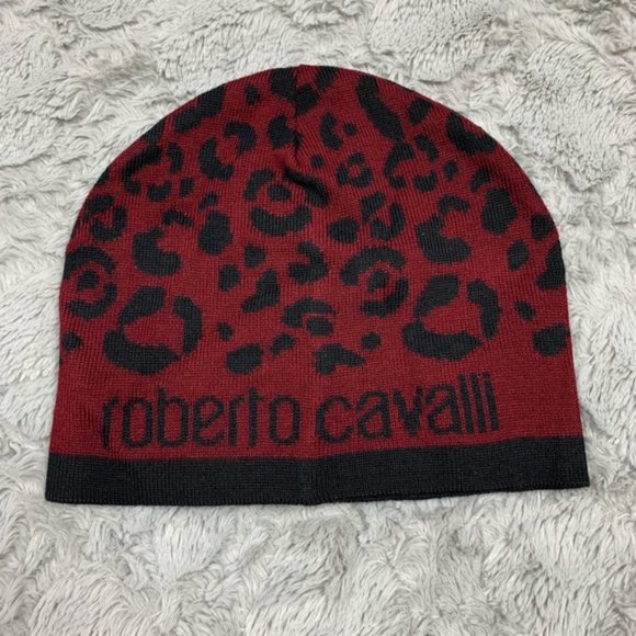 NWOT Roberto Cavalli Printed Wool Blend Beanie - Picture 2 of 3